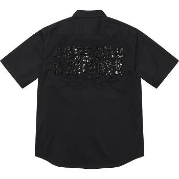 Black Supreme Croc Patch S/S Work Shirts | AU397XF
