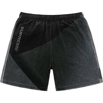 Black Supreme Geo Velour Shorts | AU373VD