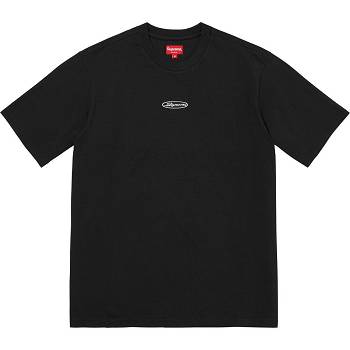 Black Supreme Oval Logo S/S Top Sweaters | AU347VD