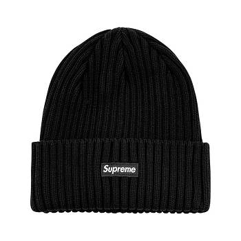 Black Supreme Overdyed Logo Beanie Hats | AU116MA