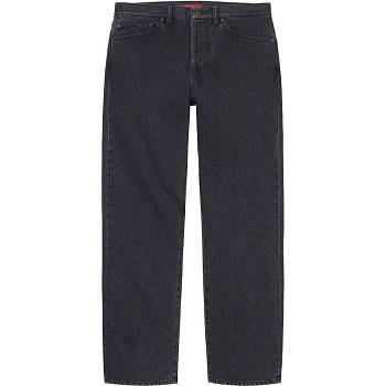 Black Supreme Stone Washed Black Slim Jean Pants | AU444HK