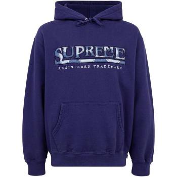 Blue Supreme Amazing Denim Logo Hoodie | AU539UT