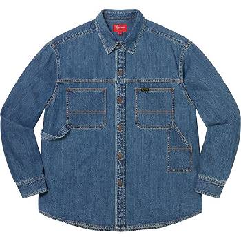 Blue Supreme Denim Painter Shirts | AU401NB