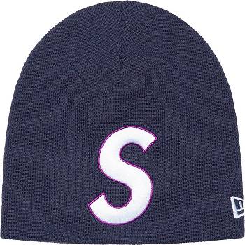 Blue Supreme New Era® S Logo Beanie Hats | AU157GL