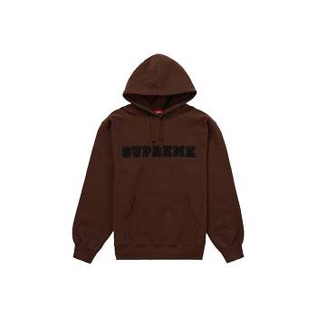 Brown Supreme Lace Hooded Sweatshirts | AU276RW