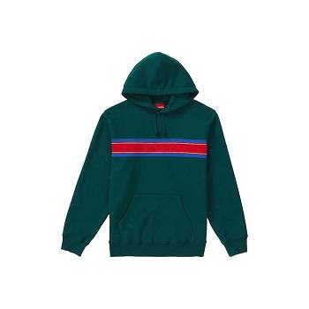 Green Supreme Chest Stripe Logo Hooded Sweatshirts | AU280IS