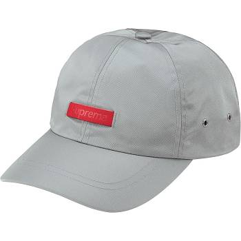 Grey Supreme Leather Patch 6-Panel Hats | AU127AP