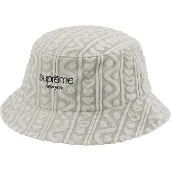 Grey Supreme Terry Pattern Crusher Hats | AU148YU