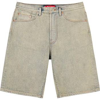 Khaki Supreme Baggy Denim Shorts | AU367JJ