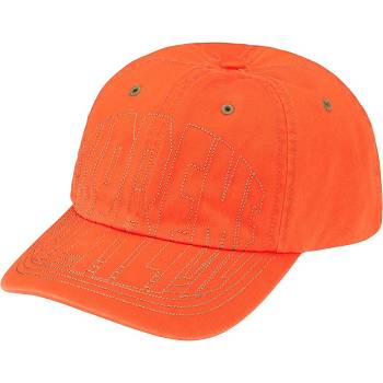Orange Supreme Visor Stitch 6-Panel Hats | AU135LH