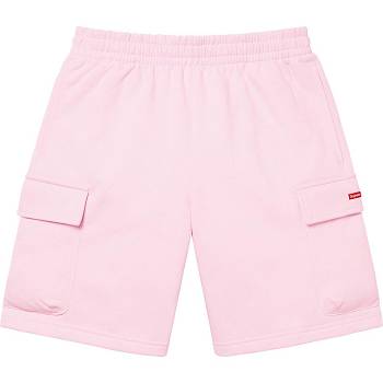 Pink Supreme Small Box Baggy Cargo Sweat Shorts | AU377QZ