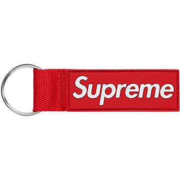 Red Supreme Webbing Keychain Accessories | AU191VD
