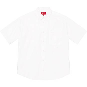 White Supreme Loose Fit S/S Oxford Shirts | AU393JJ